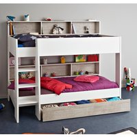 Tam Tam - Kids Bunk Bed - Underbed Storage - White and Grey - Wood - Single - 3ft - Happy Beds