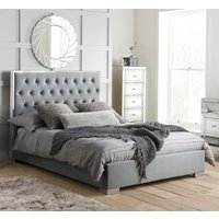 Chelsea - King Size – Low Foot-End Bed Frame – Grey/Silver - Velvet - 5ft – Happy Beds
