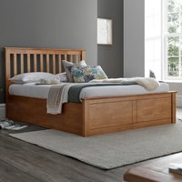 Malmo - King Size - Ottoman Bed - Oak - Wood - King - Happy Beds
