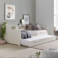 Tyler - Single - Day Bed - Guest Bed Trundle - White - Wood - 3ft - Happy Beds