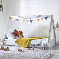 Festival – Single – Themed Kids Tent Bed – Pale Wood/White – Wooden – 3ft - Happy Beds