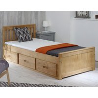 Mission - Single - Storage Bed - Drawers - Waxed Pine - Wooden - 3ft - Happy Beds