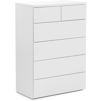 Monaco - High Gloss 4 + 2 Drawer Chest - White - Wooden - Happy Beds