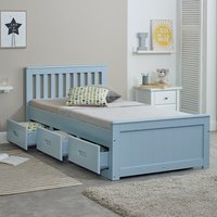 Mission - Single - Storage Bed - Blue - Wood - 3ft - Happy Beds