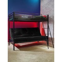 X Rocker Stronghold - Bed Frame with Double Futon Chair, Black