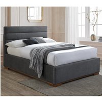 Malva Ottoman Fabric Double Bed In Dark Grey