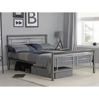 ASC Maya 5ft King Size Chrome and Nickel Metal Bed Frame