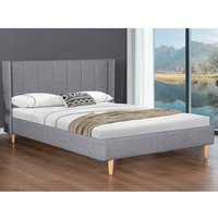 Allegro Fabric King Size Bed In Grey