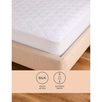 M&S Touch of Silk Mattress Protector - SGL - White, White