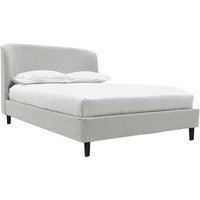 Lanie Boucle Fabric King Size Bed In Light Grey