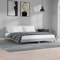 Gemma Wooden Double Bed In Grey Sonoma Oak With Black Legs