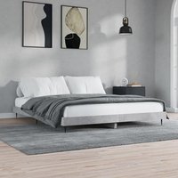 Gemma Wooden Double Bed In Concrete Effect With Black Legs