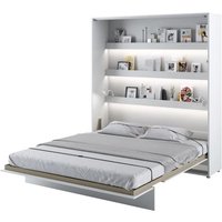 Cortez Super King Size Bed Wall Vertical In Matt White With LED