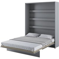 Cortez Super King Size Bed Wall Vertical In Matt Grey With LED