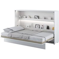 Cortez Double Bed Wall Horizontal In Matt White With LED