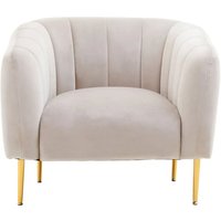 York Velvet Armchair In Silver Grey With Gold Metal Legs