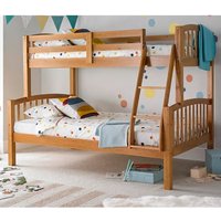 Mainz Solid Pinewood Triple Sleeper Bunk Bed In Pine