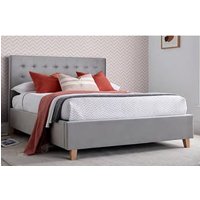 Kotor Velvet Ottoman King Size Bed In Grey