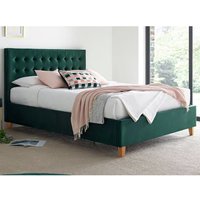 Kotor Velvet Ottoman King Size Bed In Green