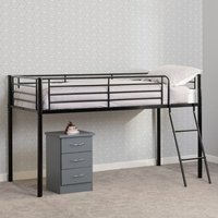 Kyoto Metal Mid Sleeper Bunk Bed In Black