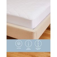 M&S Comfortably Cool Mattress Protector - 6FT - White, White