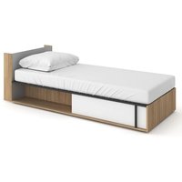 Indio Kids Wooden Storage Single Bed And Mattress In Matt White
