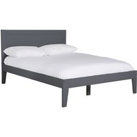 Lanus Wooden Double Bed In Dark Grey