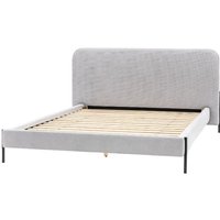 Odense Polyester Fabric King Size Bed In Natural