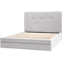 Madera Fabric King Size Bed With Storage In Taupe