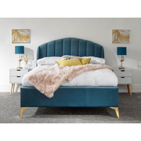 GFW Pettine End Lift Ottoman King Size Teal Ottoman Bed