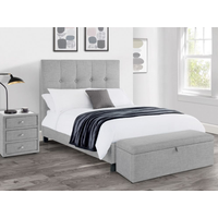 Julian Bowen Sorrento High Headboard Bed King Size Light Grey Fabric Bed