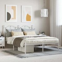 Bolivia Metal King Size Bed With Headboard In White