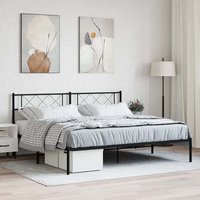 Helotes Metal Super King Size Bed With Headboard In Black
