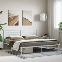 Eldon Metal Super King Size Bed With Headboard In White