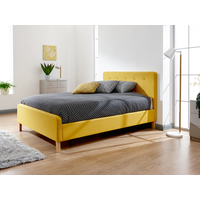 GFW Ashbourne Mustard Double Fabric Bed