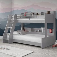 Dallyce Wooden Triple Sleeper Bunk Bed In Light Grey