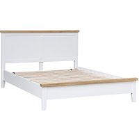 Elkin Wooden Double Bed In White And Oak