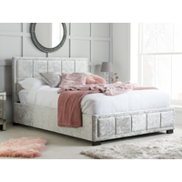 Birlea Hannover Steel Crushed Velvet King Size Steel Crushed Velvet Fabric Bed