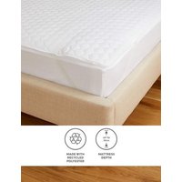 M&S Microfibre Mattress Protector - 6FT - White, White