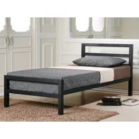 Time Living City Block 3ft Single Black Metal Bed Frame