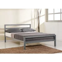 Time Living City Block 4ft Small Double Grey Metal Bed Frame