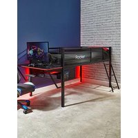X Rocker Sanctum Mid Sleeper Bed with Gaming Desk, Black