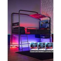 X Rocker Contra Mid-Sleeper Reversible Gaming Bunk Bed, Black