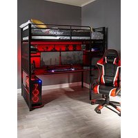 X Rocker Battlestation High Sleeper Bed and Desk, Black