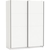 Rossett Wooden Wardrobe Large In Pearl White And Linen