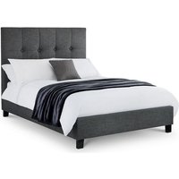 Sadzi Linen Fabric King Size Bed In Slate Grey