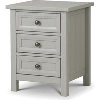 Madge Bedside Cabinet In Dove Grey Lacquer With 3 Drawers