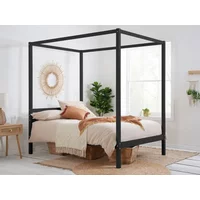 Birlea Mercia 4ft6 Double Black Four Poster Wooden Bed Frame