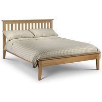Saadet Wooden King Size Bed In Oak Sheen Lacquer Finish