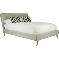 Parumleo Fabric King Size Bed In Light Grey